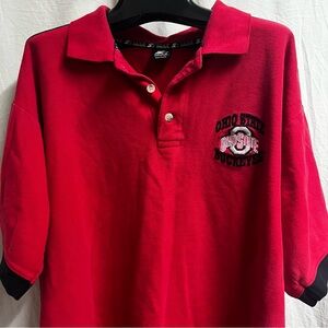 Vintage Men’s Starter Embroidered Ohio State Buckeyes Polo Red Size Large